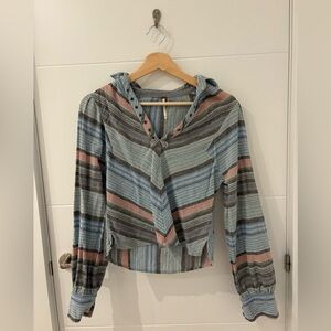 Free People Multicolor Striped Hoodie